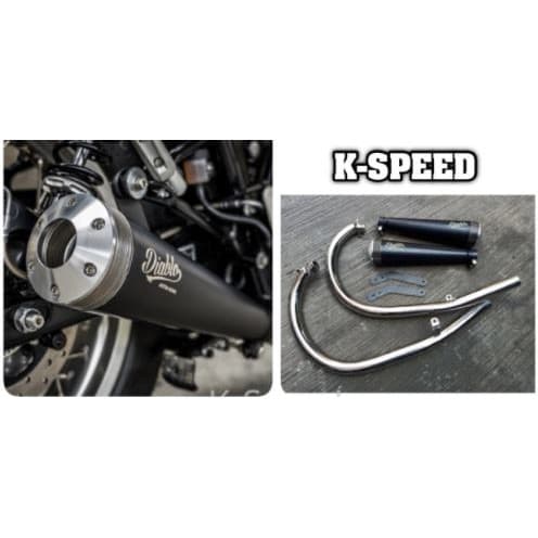 ท่อแต่ง Diablo J13 Full system for Royal enfield GT 650 & Interceptor 650 สีดำ