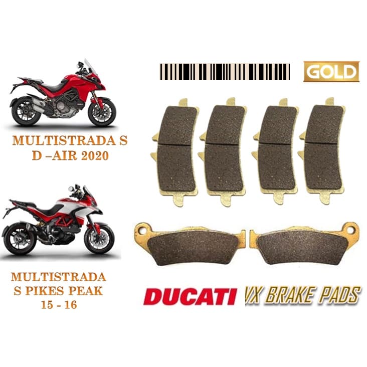 DUCATI DAYTONA VX BRAKE PADS MULTISTRADA 1200S 15-16 PIKES PEAK MULTISTRADA 1200S D-AIR 2020 GOLD QUALITY