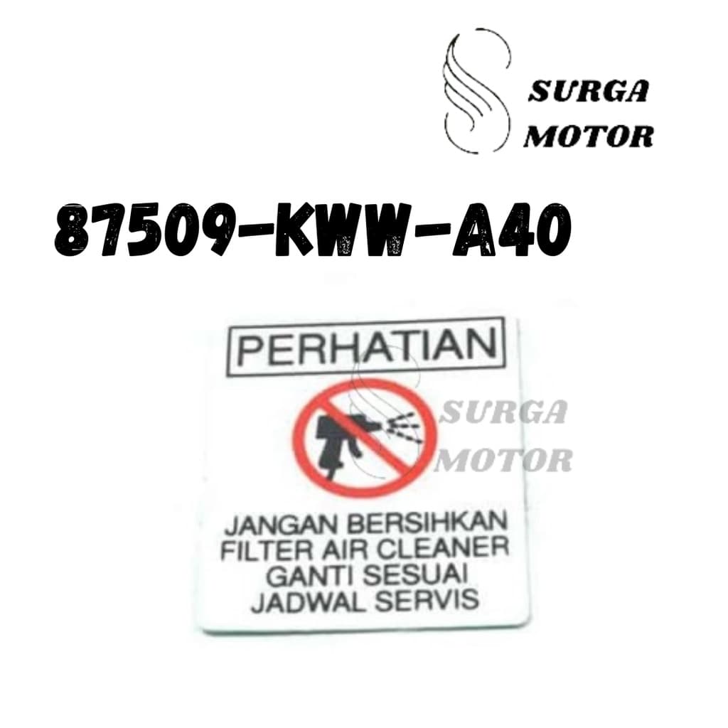 สติ๊กเกอร์ Striker Label A/C Element Notice CBR 150R CBR150R CB 150 R PCX150 TIGER 87509-KWW-A40 87509KWWA40 เดิม Honda AHM