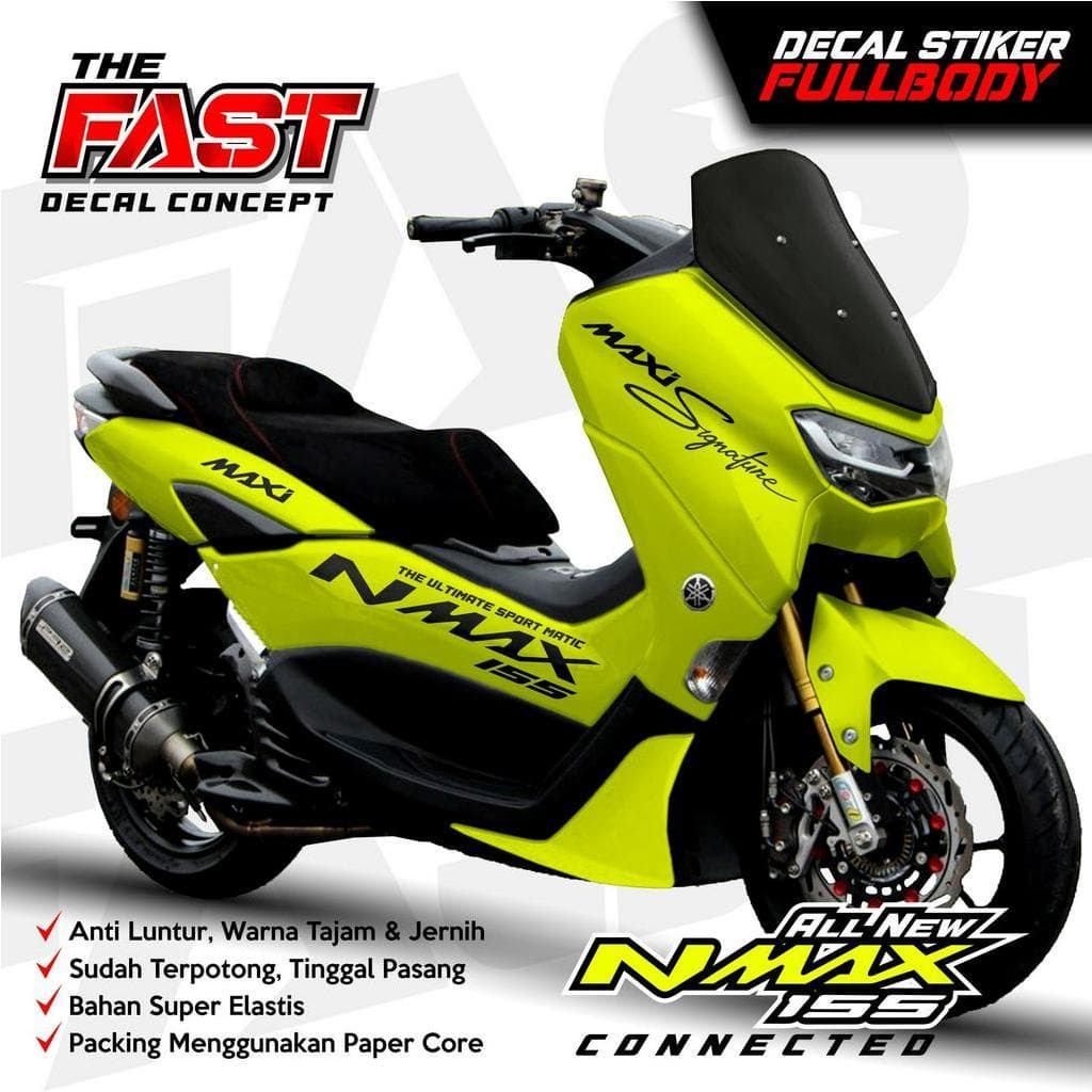 สติ๊กเกอร์รูปลอก Yamaha Nmax 155 ใหม่ Fullbody Maxi Signature ใหม่ล่าสุด Decal สติกเกอร์ nmax ใหม่/สติกเกอร์ nmax ดีไซน์เต็มตัว Maxi Signature Decal Nmax 155 ใหม่เชื่อมต่อ Full Body สติกเกอร์ Yamaha มอเตอร์การปรับเปลี่ยน Variation อุปกรณ์เสริม Decal Nmax 