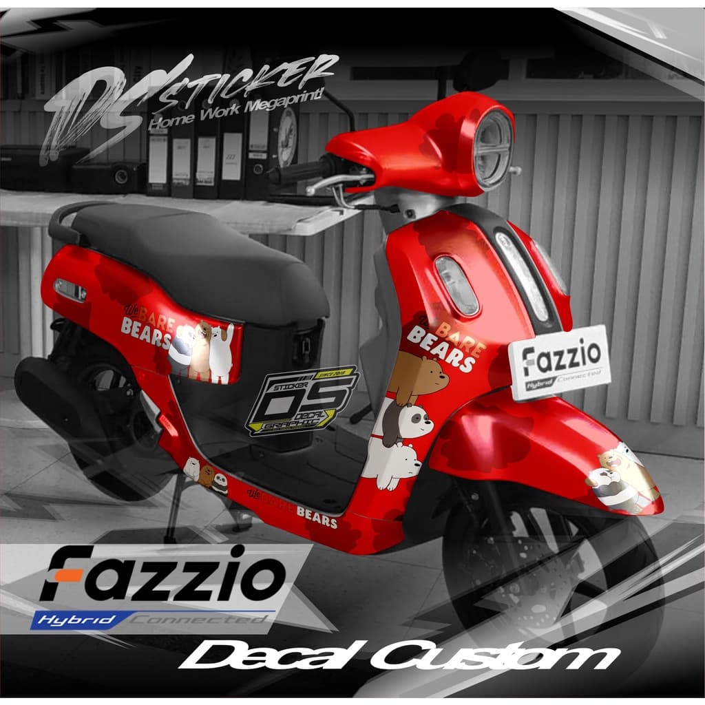0334 Yamaha Fazzio 125 Fullbody sticker List We Bare Bears Motif Variations