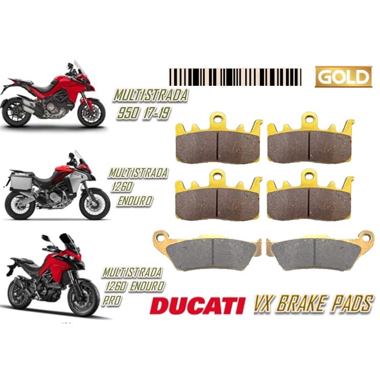 DUCATI DAYTONA VX BRAKE PADS MULTISTRADA 950 MULTISTRADA 1200 MULTISTRADA 1260 GOLD QUALITY