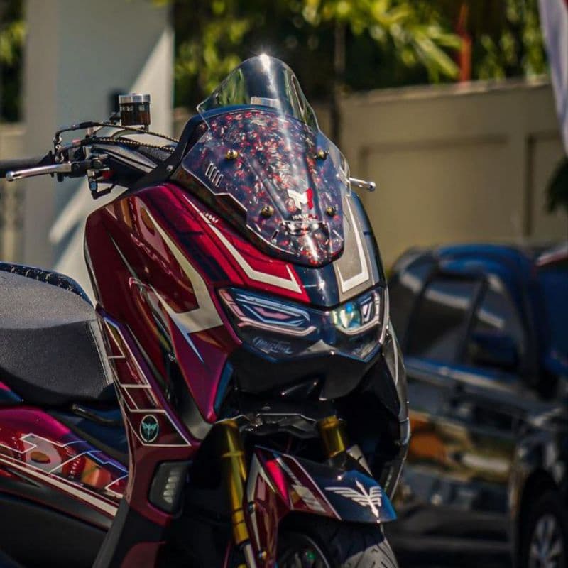 กระจกบังลม Nmax ใหม่ 2020/2022 Sporty TDR mini race V3 fin ใหม่ Visor Nmax ครีบ TDR mini V3 ใหม่ . Visor Nmax lama sporty TDR mini V3 fin หนา 4mm