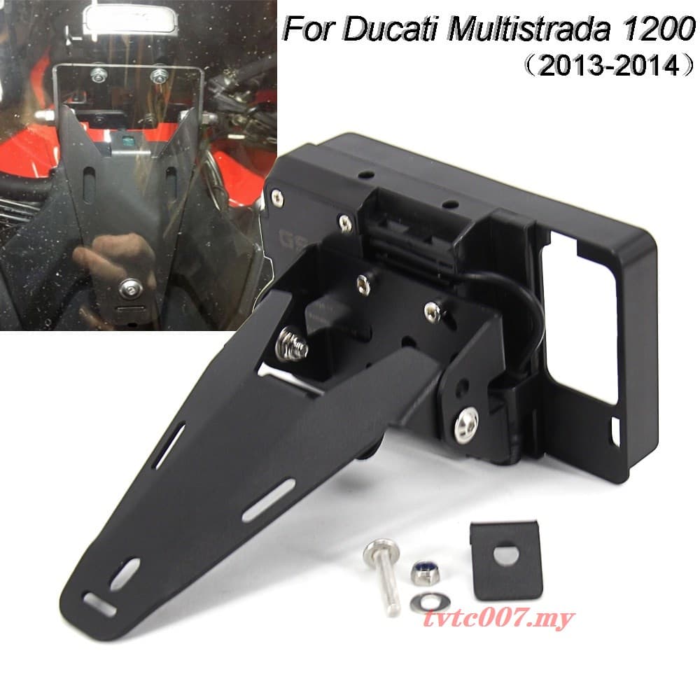 สําหรับ Ducati Multistrada 1200 รถจักรยานยนต์ GPS ผู้ถือโทรศัพท์ขาตั้ง USB Charger GPS Moto 2013 2014 Multistrada 1200