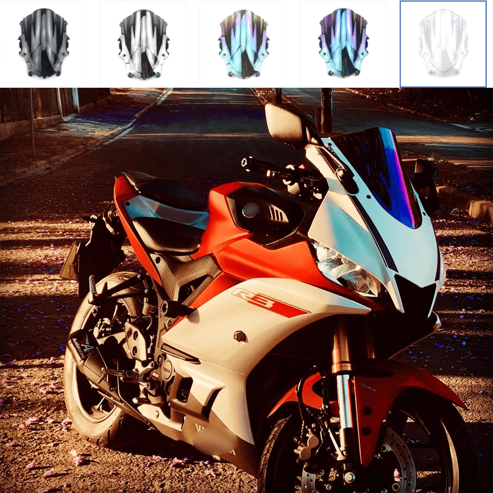 〓นีโกะ〓 YZF-R3 Visor Moto อะไหล่สําหรับ Yamaha YZF R3 2019 2020 อุปกรณ์เสริมรถจักรยานยนต์กระจกกระจกฟองคู่