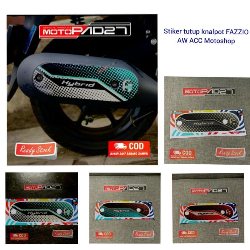 Motopad27 yamaha FAZZIO สติ๊กเกอร์ครอบท่อไอเสียทําจากเรซิ่นพรีเมี่ยม