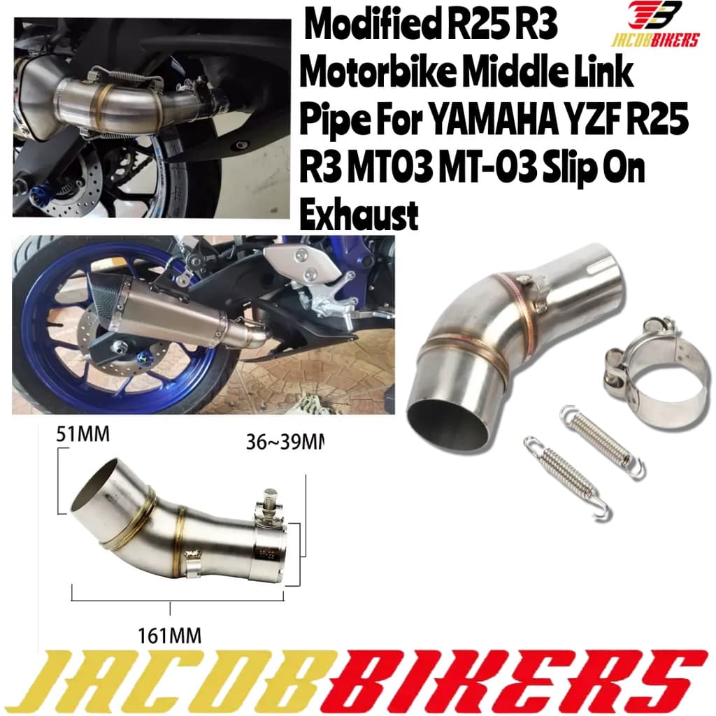 YAMAHA YZF R25 R30 R3 2015 2016R25 R3 อะแดปเตอร์ดัดแปลงสกู๊ตเตอร์ท่อไอเสียรถจักรยานยนต์เชื่อมต่อท่อไอเสียกลาง