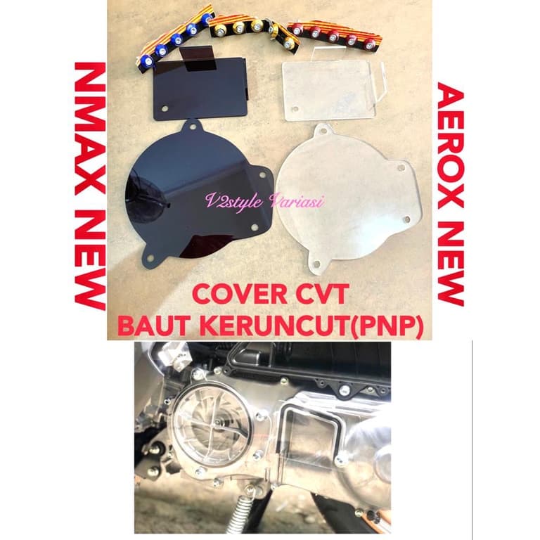 MERAH YAMAHA NMAX ใหม่ AEROX 155 ใหม่ 2020 2021 2022 ฝาครอบ CVT + ใหม่เต็ม NMAX CVT ฝาครอบ AEROX ชุดเชื่อมต่อทองสีฟ้าสีแดงสีเงินสีดําฝาครอบเต็ม CVT แก้ว RYBEN CLEAR ACRYLIC PNP ORIGINAL เลเซอร์ฝากระจก NMAX 155 PNP PRECISION