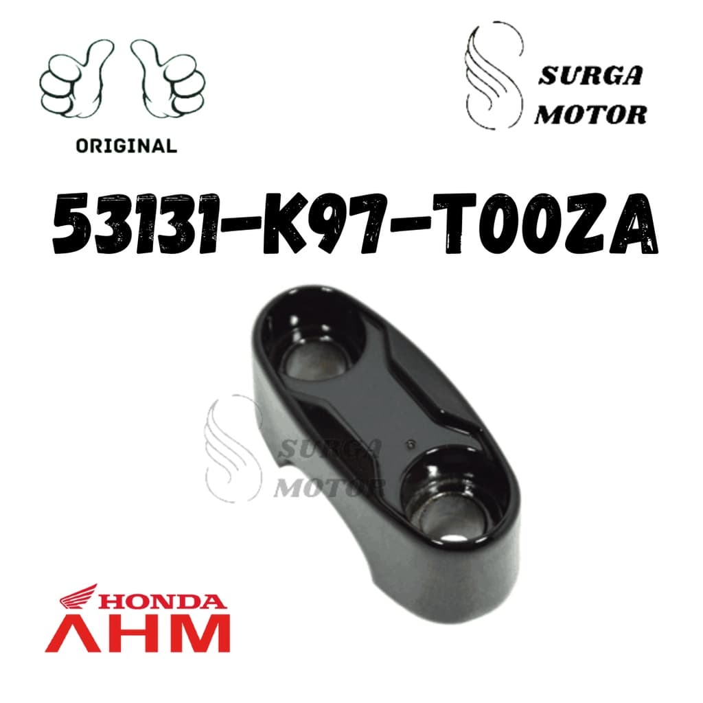 พวงมาลัย Clamp Upper Raiser ผู้ถือด้านบนจับท่อ PCX 150 160 K1Z K97 Hybrid Handlebar พวงมาลัยท่อ PCX150 2017 2018 2019 2020 2021 PCX160 2022 53131-K97-T00ZA 53131K97T00ZA Original Honda AHM