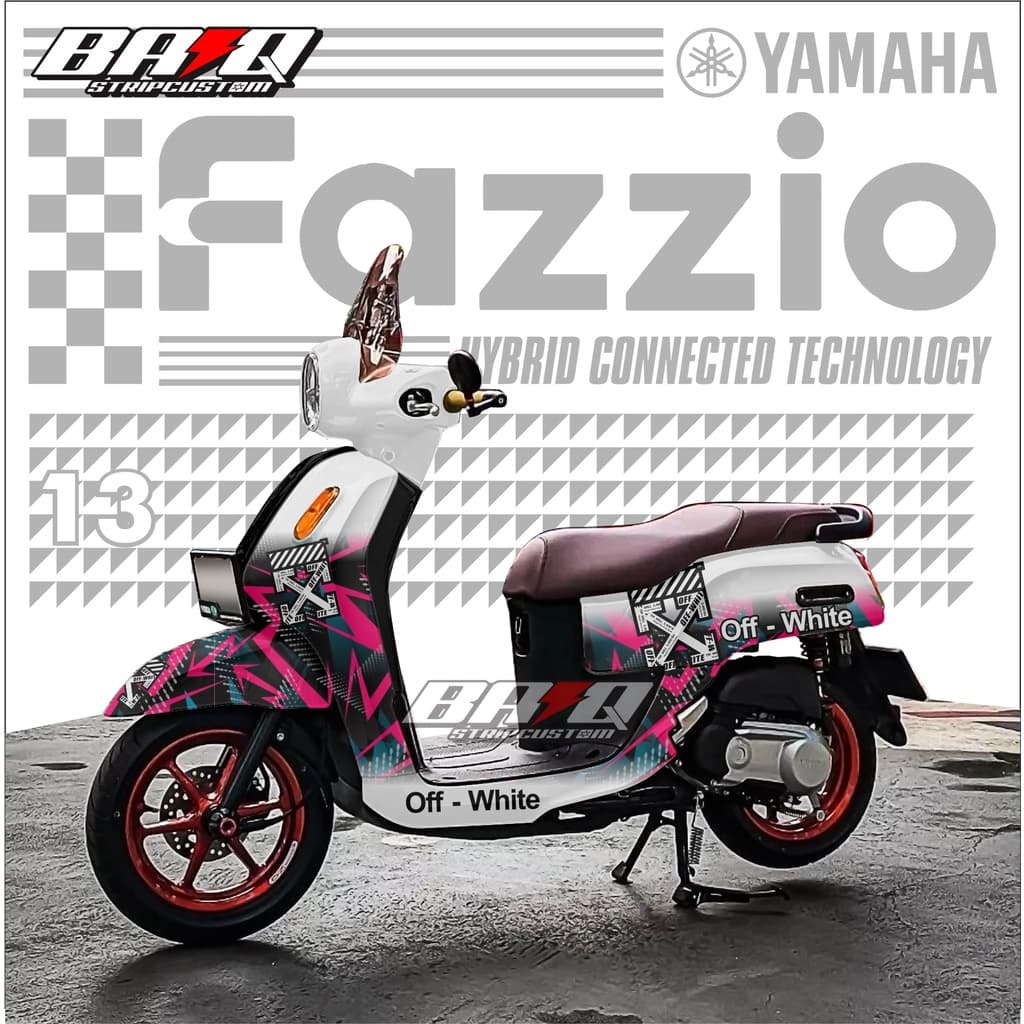 Yamaha Fazzio Fullbody Decal Sticker OFF WHITE Motif 13