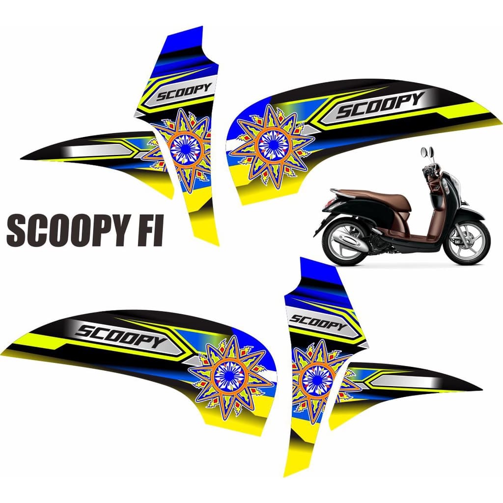 HONDA SCOOPY FI สติกเกอร์รถจักรยานยนต์ MOTIF SCOOPY FI MOTORCYCLE STRIPING POLET SCOOPY FI 2014 - 2015 RACING STRIPING MOTIF HONDA SCOOPI FI 2016 STRIPING MOTIF LIS