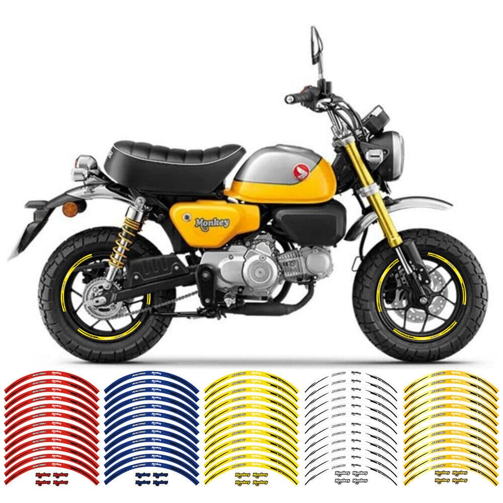 รถจักรยานยนต์ Z125 สติกเกอร์สําหรับ HONDA Monkey 125 Z125 RIM ล้อยาง STRIPES DECALS Monkey125 สติกเกอร์