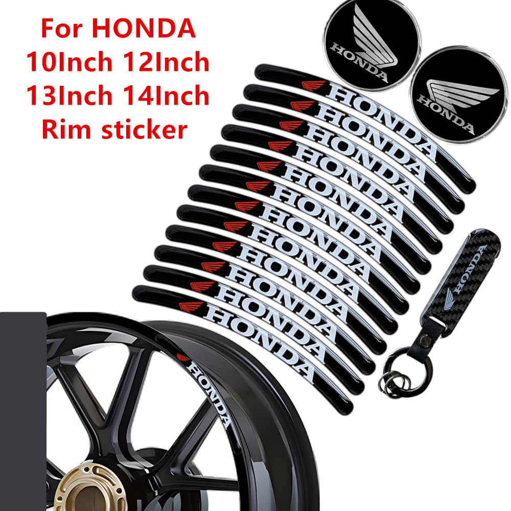 สติกเกอร์โลโก้เรซิ่น Honda Expoy 3D 10 นิ้ว 12 นิ้ว 13/14 นิ้ว สําหรับตกแต่งล้อรถจักรยานยนต์ Honda Vario 150 ADV150 Winner150 wave 125i 2024 WAVE125 PCX125 CB150 PCX150 160