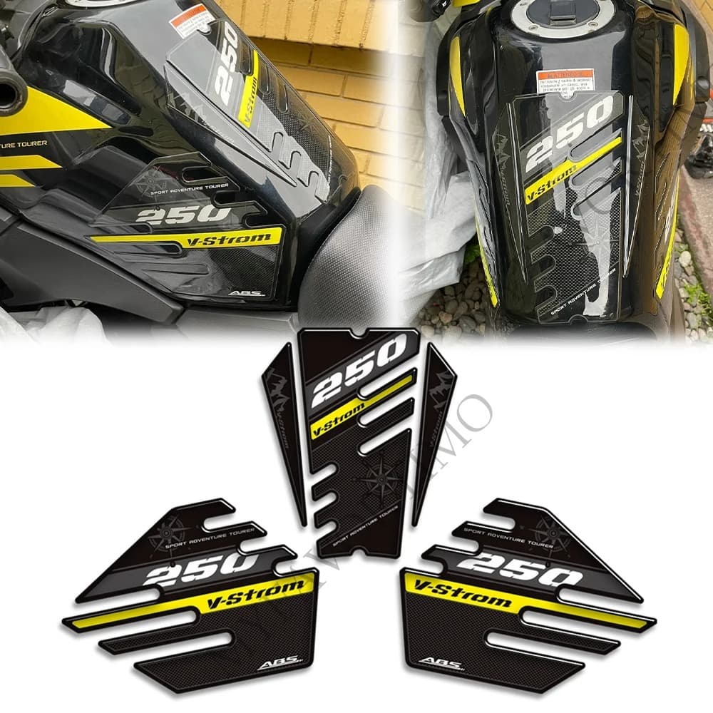 สําหรับ Suzuki V-STROM VSTROM V STROM DL 250 SX 250SX ผจญภัยถัง Pad สติกเกอร์ Decals น้ํามันแก๊สเข่าชุด Protector