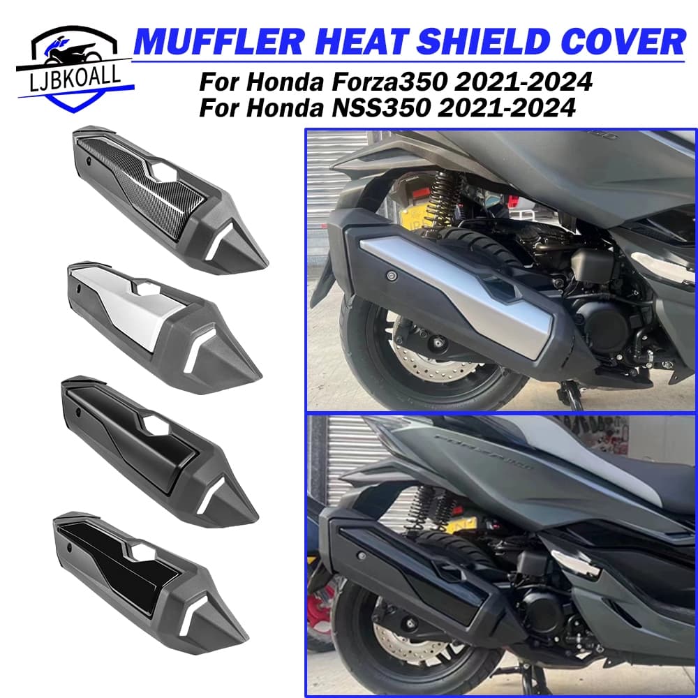 Ljbkkoall Forza350 NSS350 รถจักรยานยนต์ท่อไอเสียท่อป้องกันความร้อน Shield Shell Anti-Scalding Cap สําหรับ Honda Forza 350 NSS 350 2021 2022 2023 2024 2025 2026