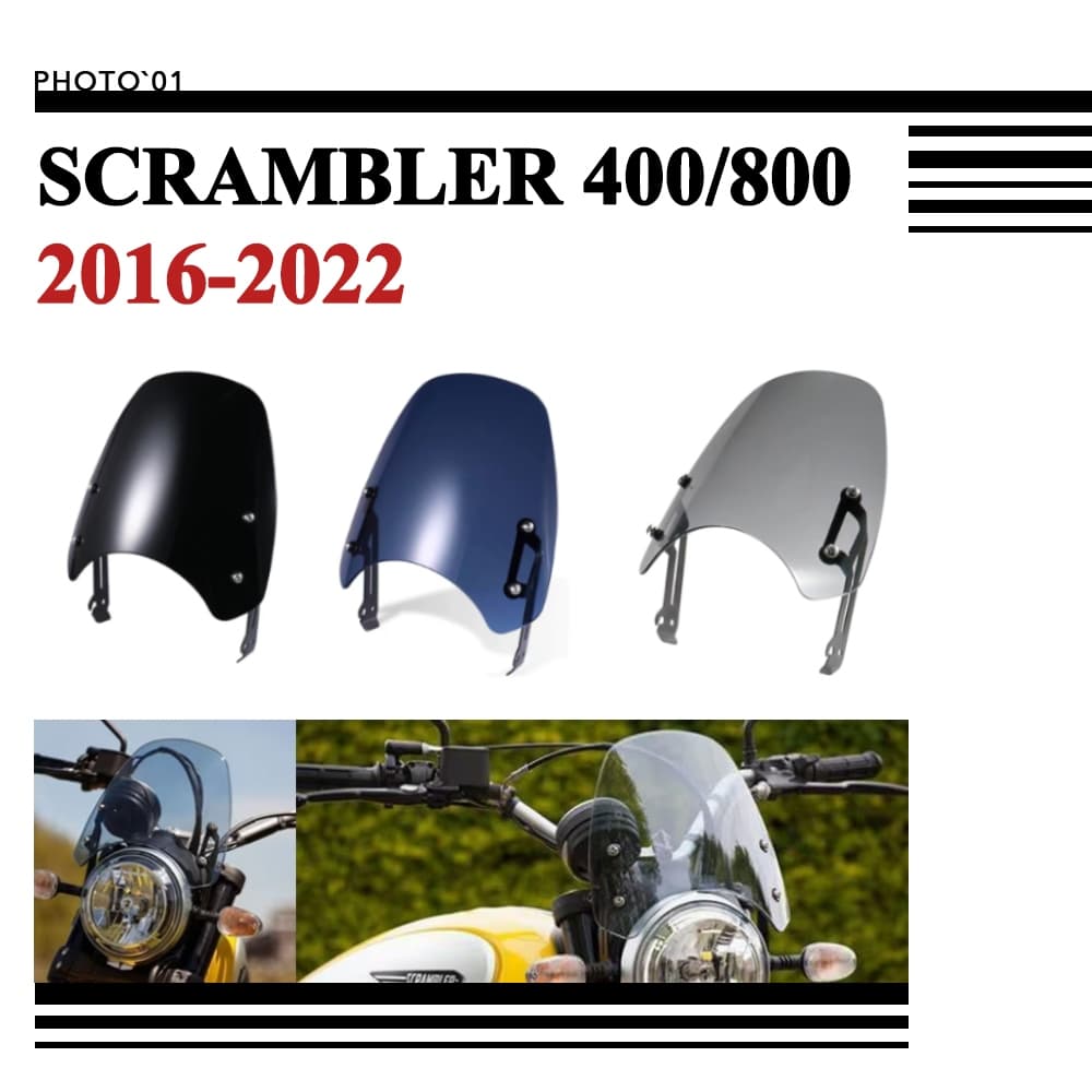 Psler ชิวหน้า บังลม กระจกหน้ารถ กระจกกันลม สําหรับ DUCATI SCRAMBLER 400 800 SCRAMBLER800 2016-2022