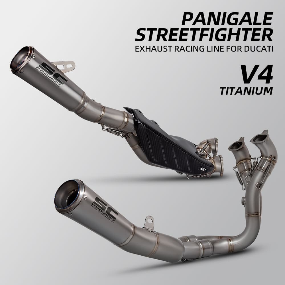 SC Proejct Titanium ระบบไอเสียเต็มรูปแบบ S1-GP ไทเทเนียมท่อไอเสียสําหรับ Ducati Panigale V4 Streetfighter V4 SP PANIGALE V4 V4 S