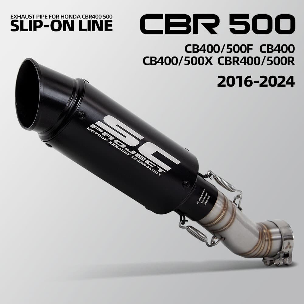 สําหรับ Honda CBR500R CB500F CB500X CBR500R CB400F CB400X 2016-2024 รถจักรยานยนต์ Slip บน Line ไอเสียท่อกลาง SC โครงการท่อไอเสีย