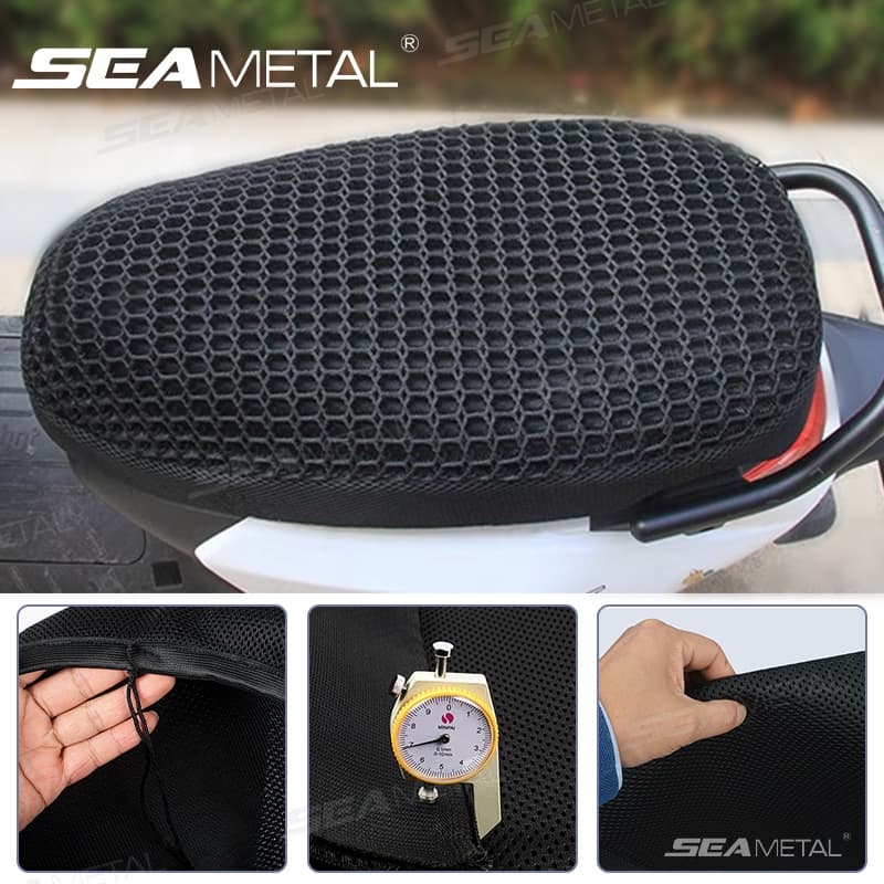 SEAMETAL เบาะนั่งรถจักรยานยนต์อุปกรณ์เสริม ผู้ป้องกัน ป้องกันการลื่น หนัง PU Honda Click110 125 /Wave100 110 125/ Honda Scoopy