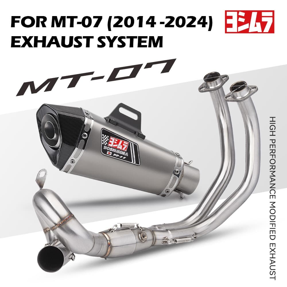 MT-07 FZ-07 รถจักรยานยนต์ไอเสียเต็มระบบ SR Muffler Slip บนท่อไอเสียสําหรับ Yamaha MT07 FZ07 2014-2021 MT 07 TRACER 700 Xsr700