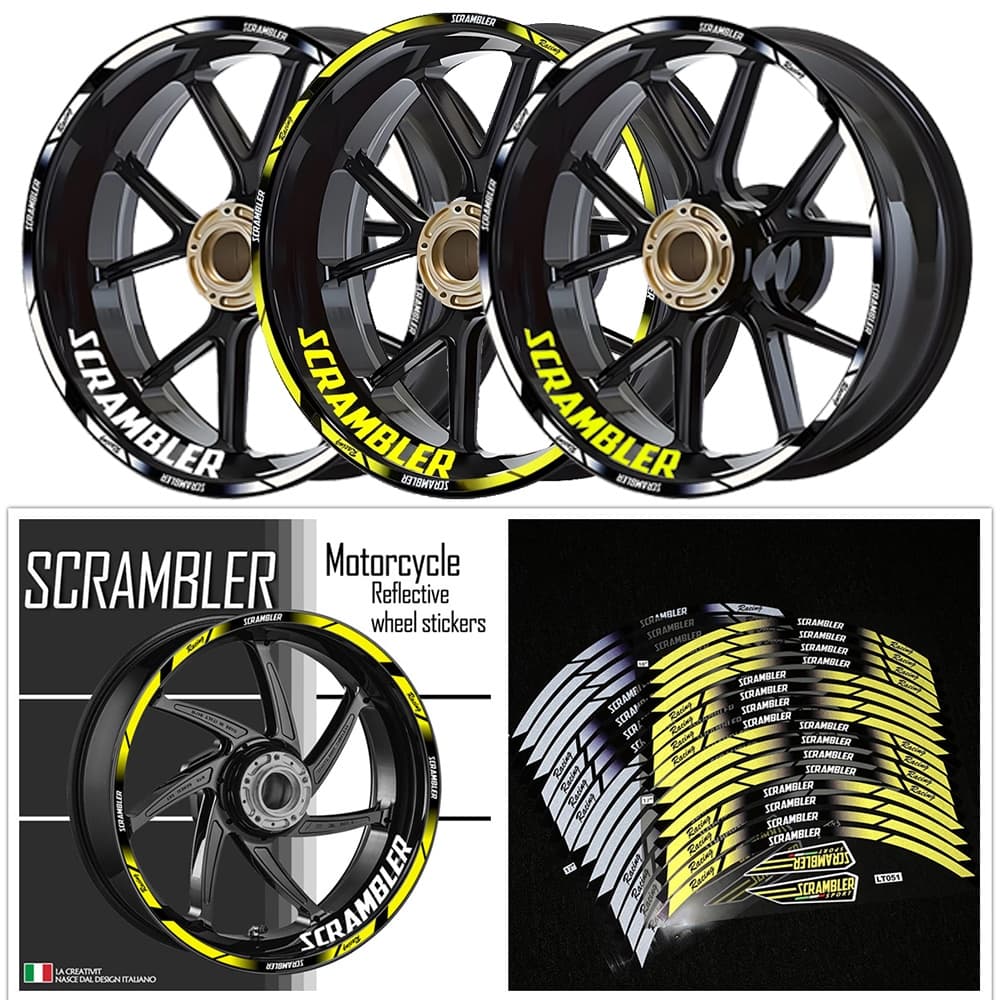 Ducati SCRAMBLER สติกเกอร์สะท้อนแสง สําหรับติดตกแต่งล้อรถมอเตอร์ไซค์ DUCATI SCRAMBLER 1100 800 ICON/SIXTY2 URBAN ENDURO