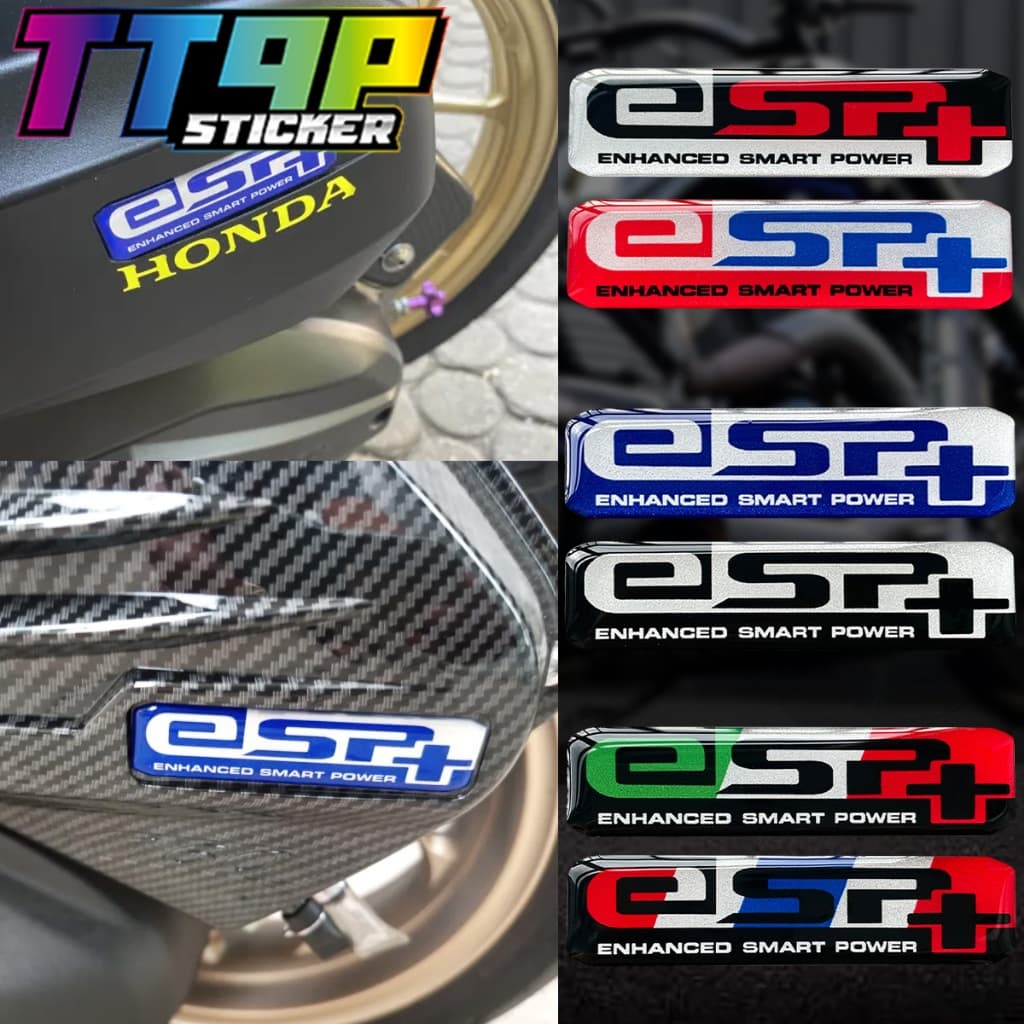 สติกเกอร์รถมอเตอร์ไซค์ 3D Epoxy เรซิ่น ESP+ ESP PLUS EMBLEM สำหรับ Honda PCX160 PCX 160 CLICK 160 ADV160 350 FORZA 350 LEAD 125