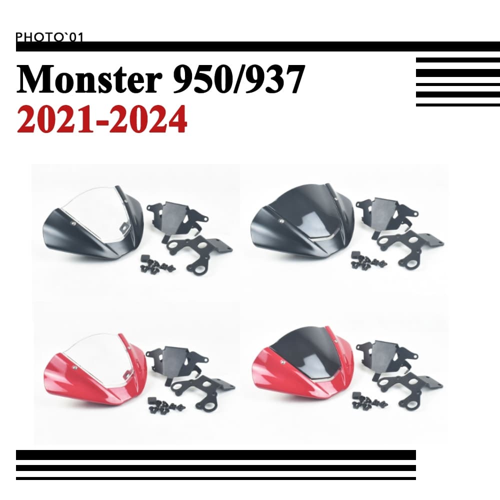 PSLER ชิวหน้า บังลม กระจกหน้ารถ กระจกกันลม สําหรับ Ducati Monster 937 950 Monster937 Monster950 2021 2022 2023 2024