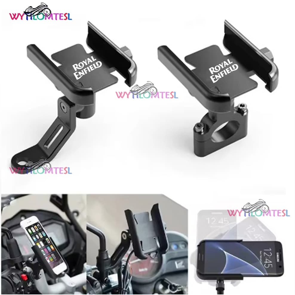 สําหรับ Royal Enfield Bullet/Meteor 35 0 500 INT650 Interceptor 650 Continental GT 535 หิมาลัย 411 400 รถจักรยานยนต์ Handlebar กระจกมองหลังผู้ถือโทรศัพท์มือถือ GPS Stand Bracket