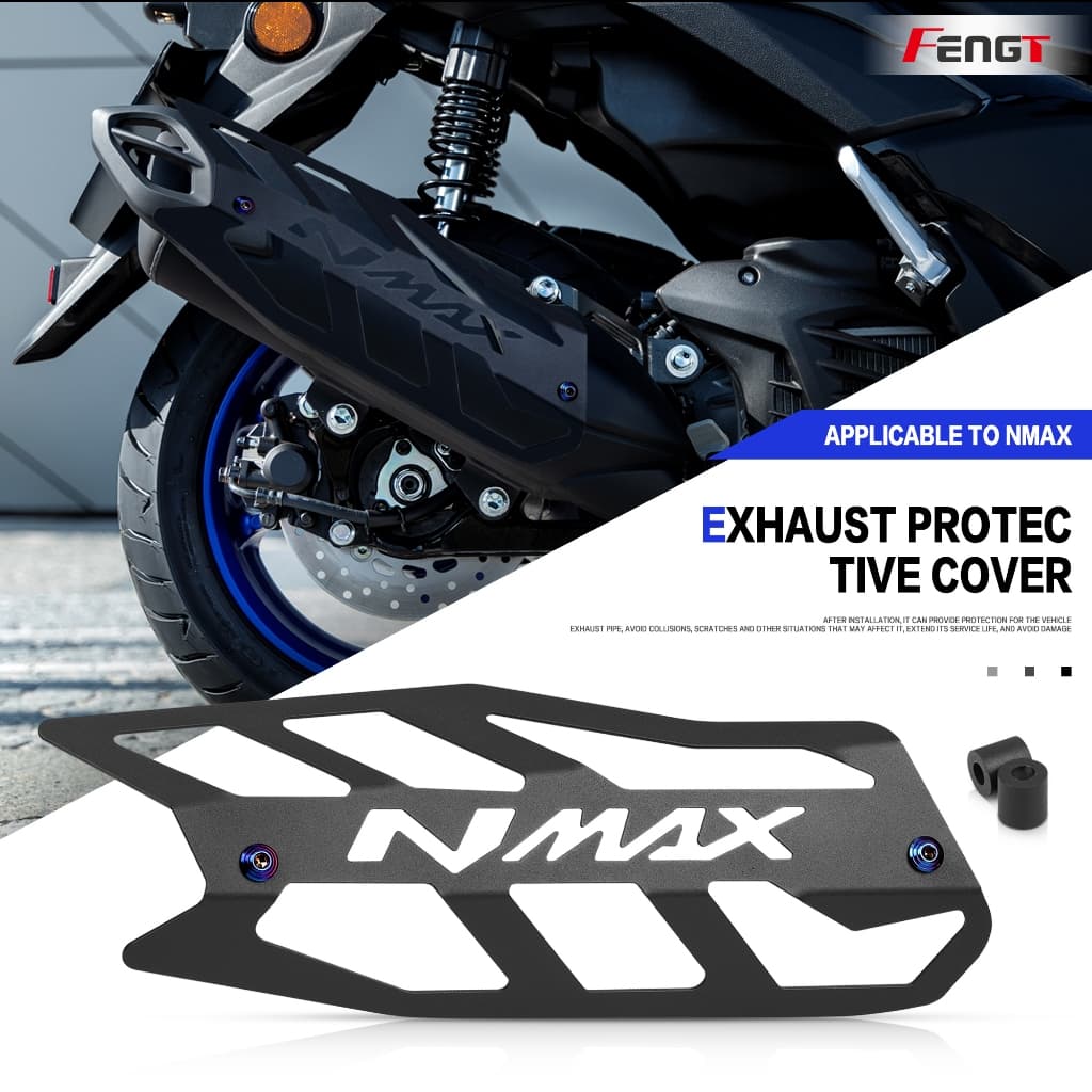 เหมาะสําหรับ 2020-2026 NMAX155  NMAX 155 Yamaha รถจักรยานยนต์ Nmax 125/155/160 Nmax Turbo Neo อุปกรณ์เสริมการปรับเปลี่ยนท่อไอเสียฝาครอบป้องกันท่อไอเสียเกราะป้องกันโลหะป้องกัน