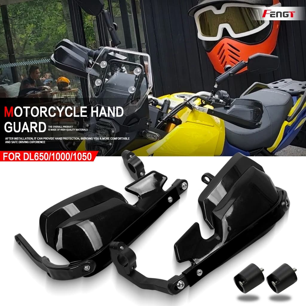 สําหรับ Suzuki V-Strom 650 XT V-Strom650 650XT 650DL กระจกรถจักรยานยนต์ VSTROM 650XT Hand Guards Lever Protector Handlebar Guard ใหม่อลูมิเนียม Handguard Shield วงเล็บพิเศษ