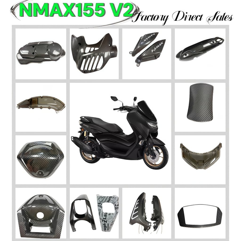 Yamaha NMAX155 V2 ฝาครอบ LAMPU DEPAN มอเตอร์ NMAX155 V2 คาร์บอนฝาครอบ LIST LAMPU DEPAN NMAX155 V2 MUFFLER/FRONT FENDER/RADIATOR/MATING/AIR FILTER/ฝาครอบไฟ