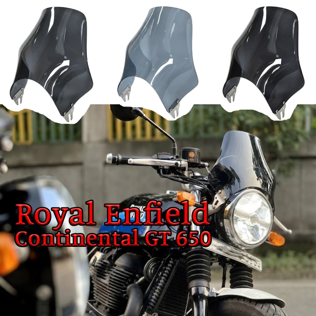 Royal Enfield Continental GT 650 กระจกกระจก Flyscreen Visor Depan Moto RE GT650 Cafe Racer อุปกรณ์เสริม