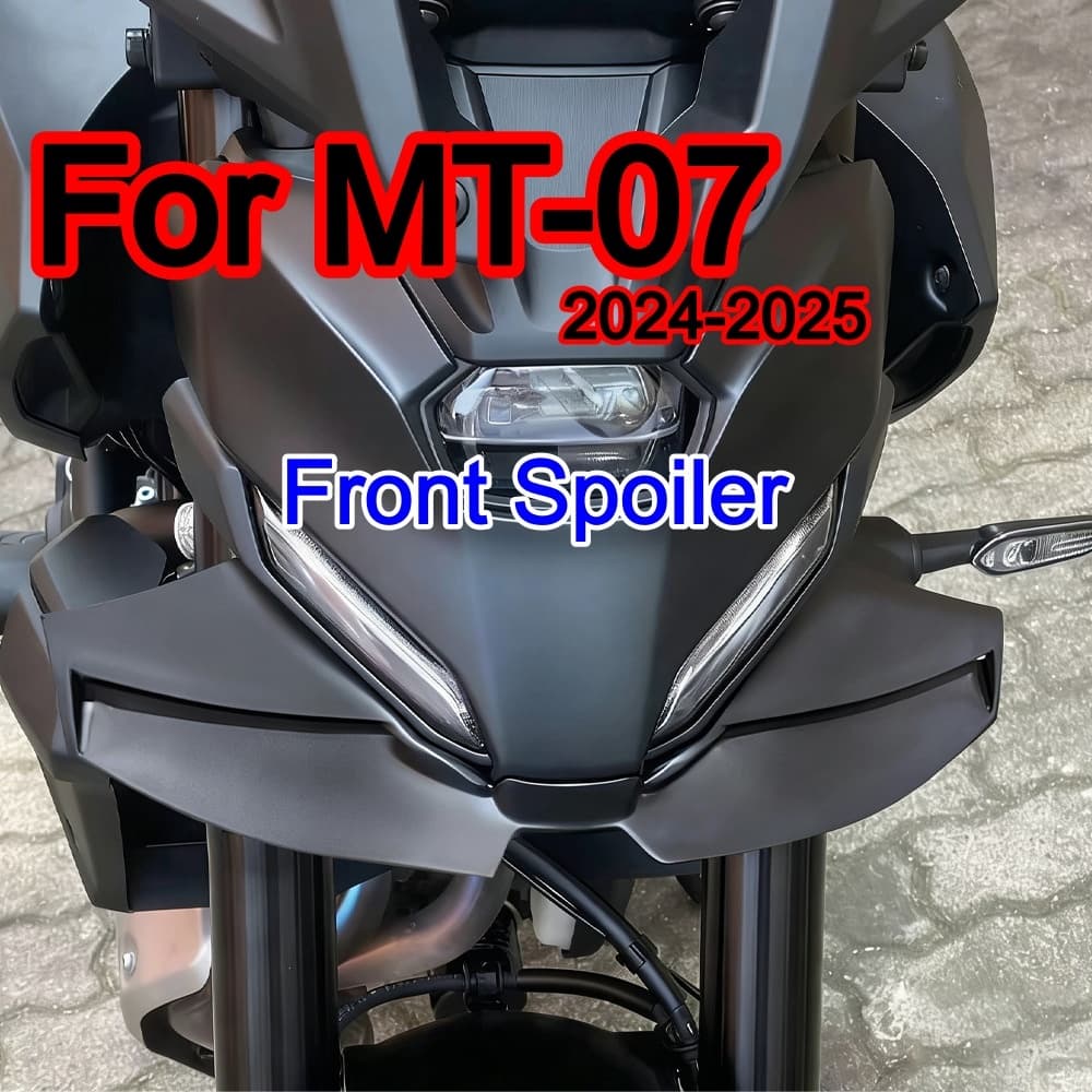 สปอยเลอร์ด้านหน้าชุดสีดํารถจักรยานยนต์ Downforce Winglet Aerodynamic Wing สําหรับ Yamaha MT 07 MT-07 MT 07 2025 อุปกรณ์เสริมรถจักรยานยนต์