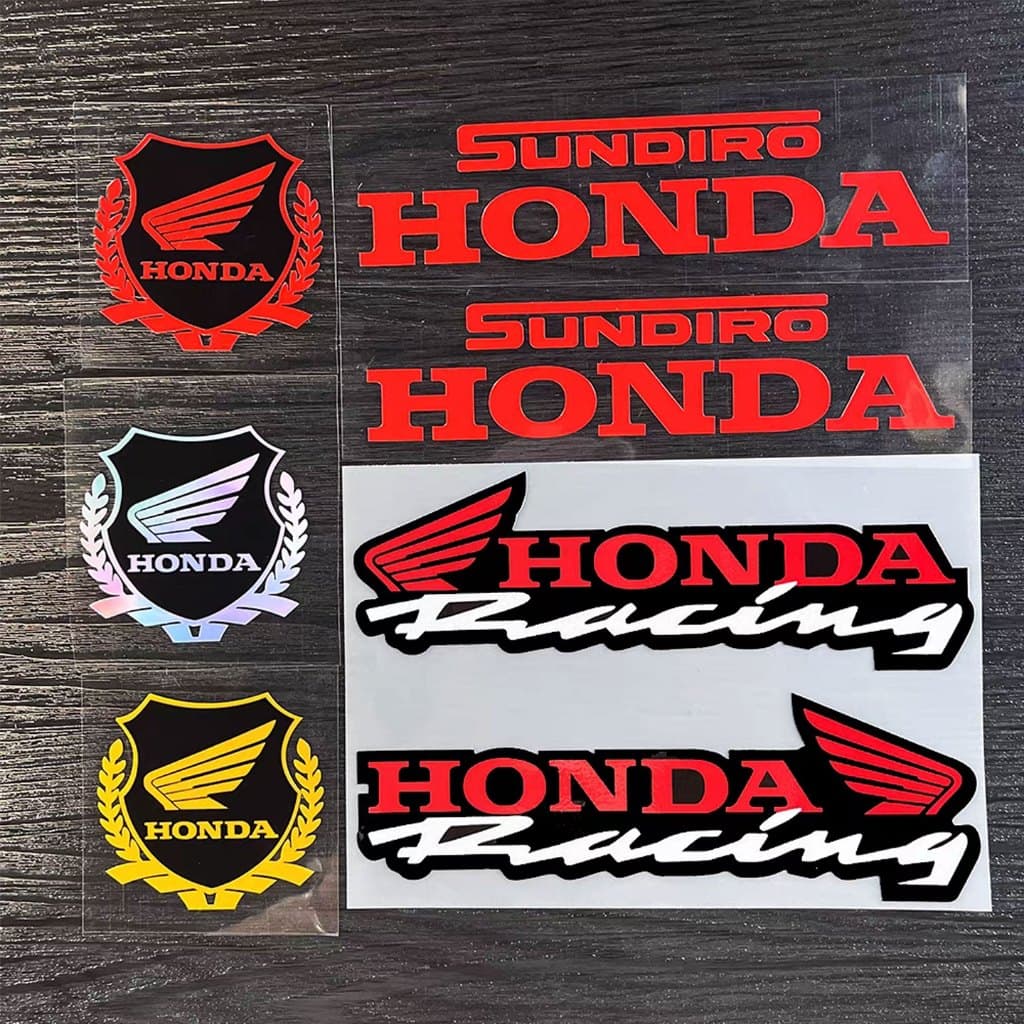2PCS สําหรับ Honda  PCX Click Wave CBR CB supra x 125 Pcx160 Vario 125 giorno Click 160 125 150 Click160 WAVE110i  Universal Racing Wings โลโก้สติกเกอร์สะท้อนแสง fender หัวไวนิลรถจักรยานยนต์ตกแต่ง Decals