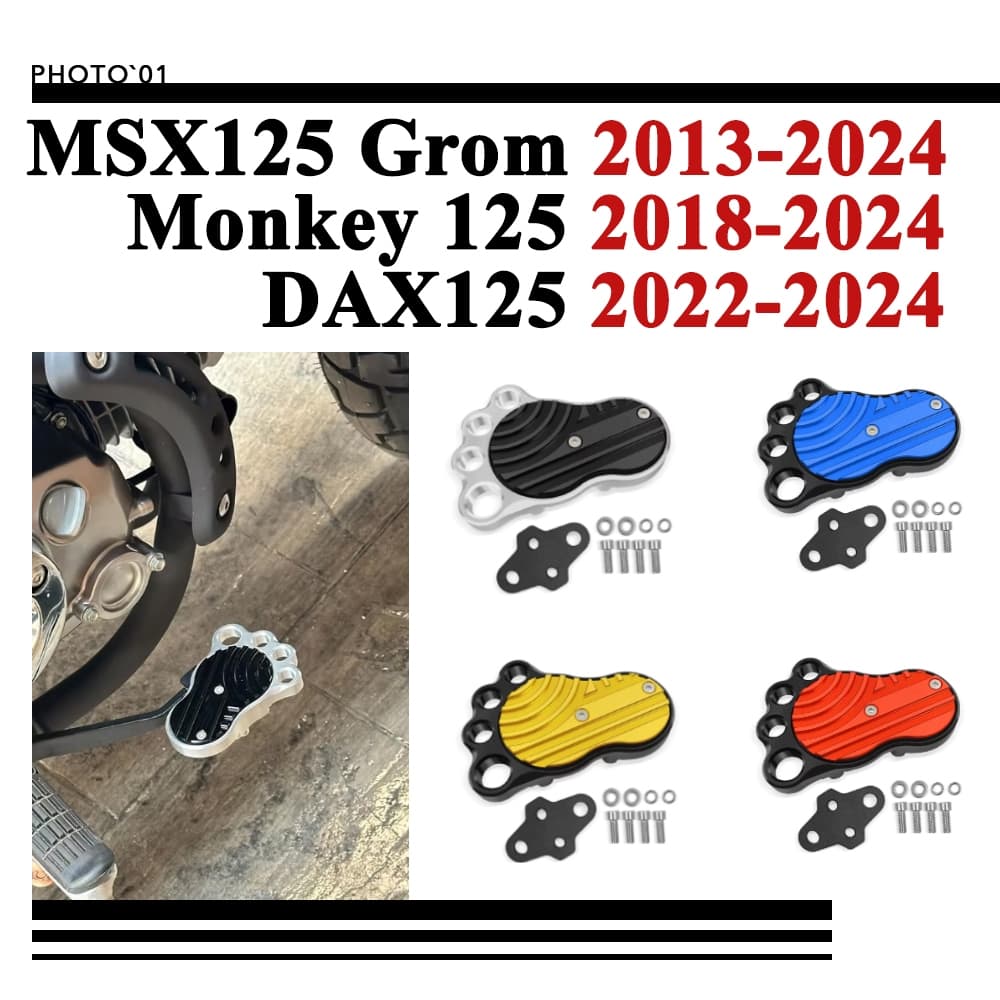 PSLER ที่เหยียบเท้า แผ่นรองพักเท้า แผ่นวางเท้า ที่พัก พื้นพักเท้ สําหรับ Honda MONKEY125 MONKEY 125 DAX125 MSX125 GROM