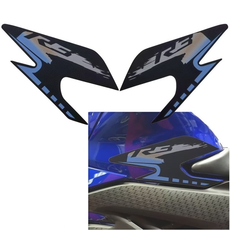 สําหรับ Yamaha R3 2019-2025 ถังน้ํามันด้านข้างสติกเกอร์ YZF-R3 ถังน้ํามันเชื้อเพลิงเข่า pad anti slip สติกเกอร์สติกเกอร์ตกแต่ง