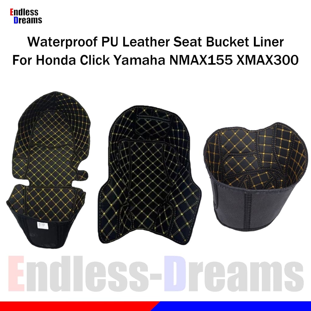 กันน้ํา PU หนังกล่องเก็บ Liner เบาะสําหรับ Honda Click125 Click150 Click160 Yamaha NMAX155 XMAX300 รถจักรยานยนต์ที่นั่งถัง Liner Mod อุปกรณ์เสริม