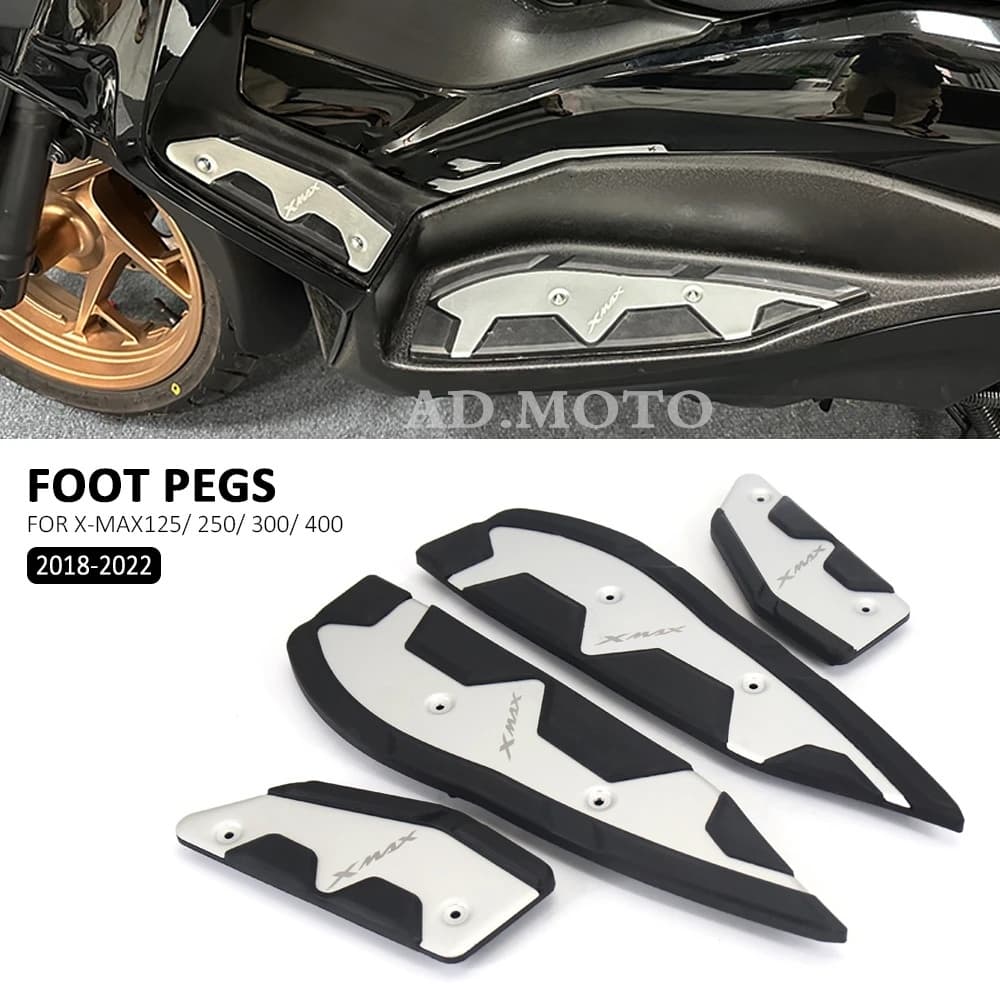 ใหม่ Footrest XMAX 125 250 300 400 ด้านหน้าหมุดด้านหลังแผ่นเหยียบ Skid proof สําหรับ YAMAHA X-MAX125 XMAX250 X-MAX300 X-MAX400