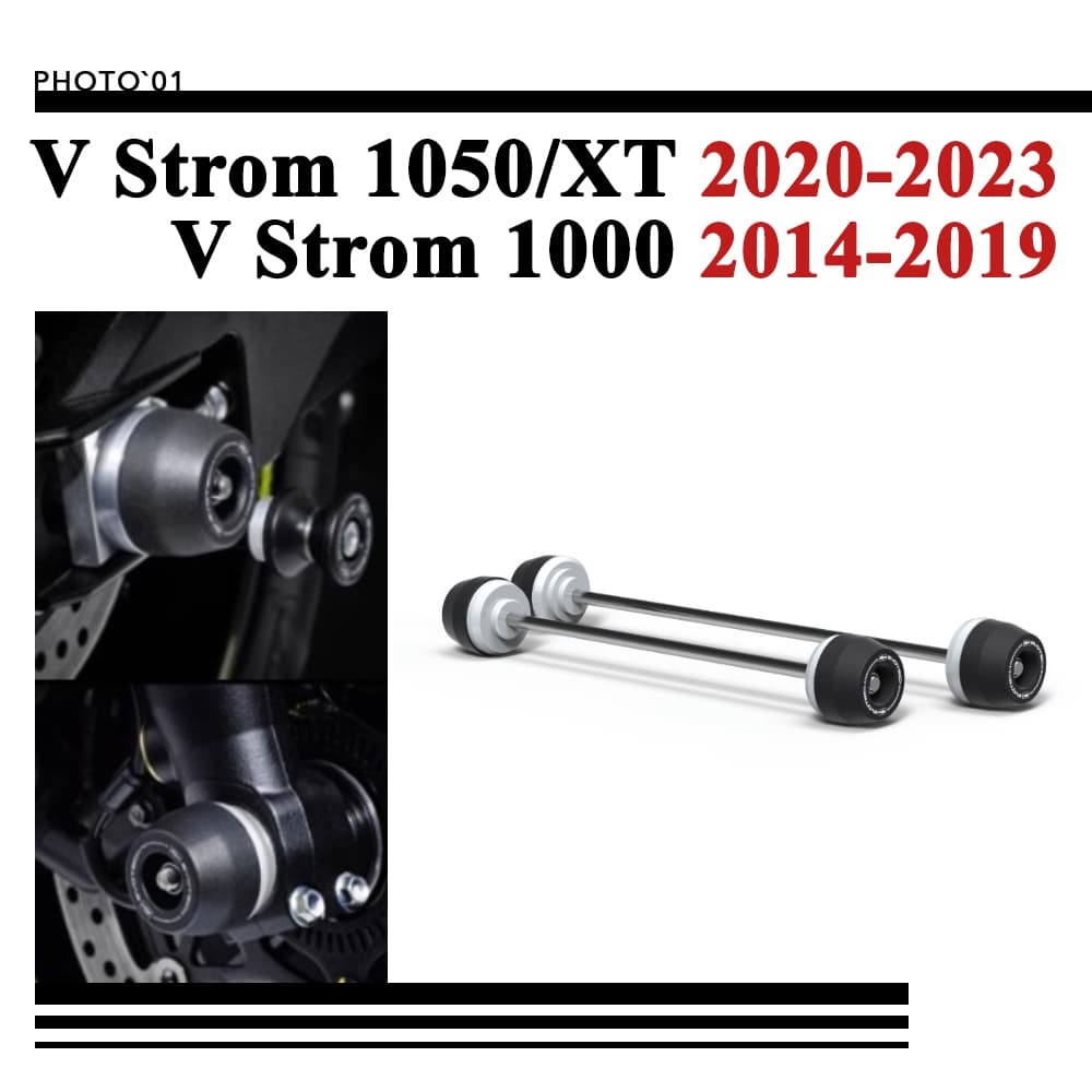 PSLER  บล็อกกันล้ม ล้อ บล็อกกันล้ม เพลาล้อหน้า หลัง เพลาล้อหน้า เพลาหลัง สําหรับ SUZUKI V STROM 1000 XT GTA V STROM 1050 XT DL1000 DL1050 2014-2023
