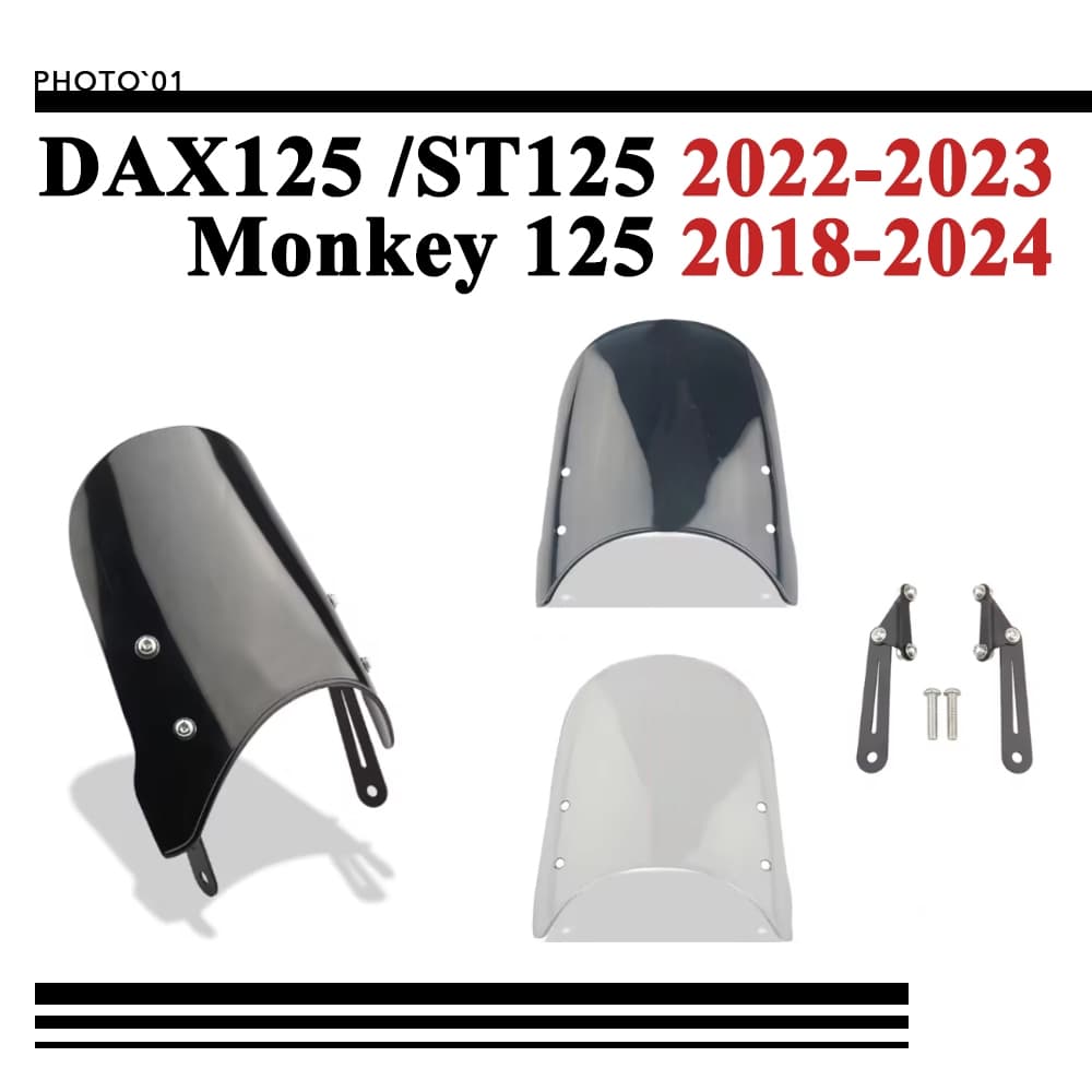 PSLER ชิวหน้า บังลม กระจกหน้ารถ กระจกกันลม สําหรับ Honda Monkey 125 Monkey125 DAX 125 ST125 2018-2024