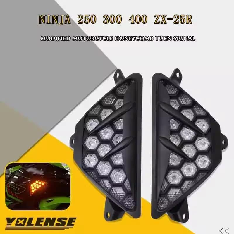 รถจักรยานยนต์ด้านหน้า LED ไฟเลี้ยว Flasher Light สําหรับ Kawasaki NINJA250 NINJA300 NINJA400 ZX-25R ZX25R NINJA 400 300