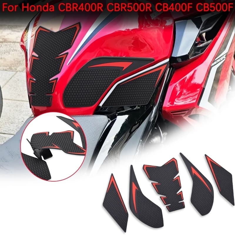 LEDISHUNCBR400R CBR500R CB400F CB500F รถจักรยานยนต์การใช้ถังแผ่นป้องกันหนาลื่นถังน้ํามันปะเก็นสติกเกอร์ใช้งานร่วมกับ Honda CBR400R CBR500R CB400F CB500F CB500F 2019-2023