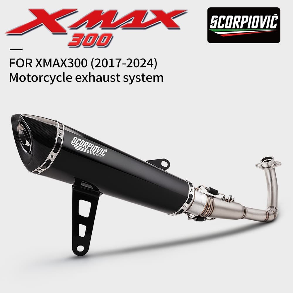 ระบบท่อไอเสียรถจักรยานยนต์เต็มรูปแบบสําหรับ XMAX 300 Tricity 300 XMAX 300 xmax250 XMAX300 Escape สองเซ็นเซอร์ Header ท่อท่อไอเสีย Moto
