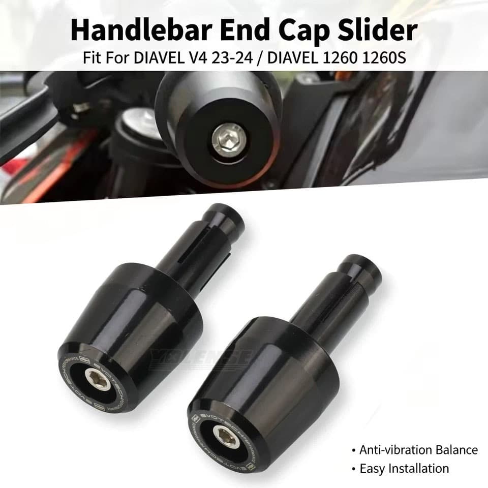 รถจักรยานยนต์จับบาร์ End Handlebar Grips ปลาย Sliders หมวกปลั๊ก Slider สําหรับ DUCATI DIAVEL V4 23-24 สําหรับ DIAVEL 1260/1260S