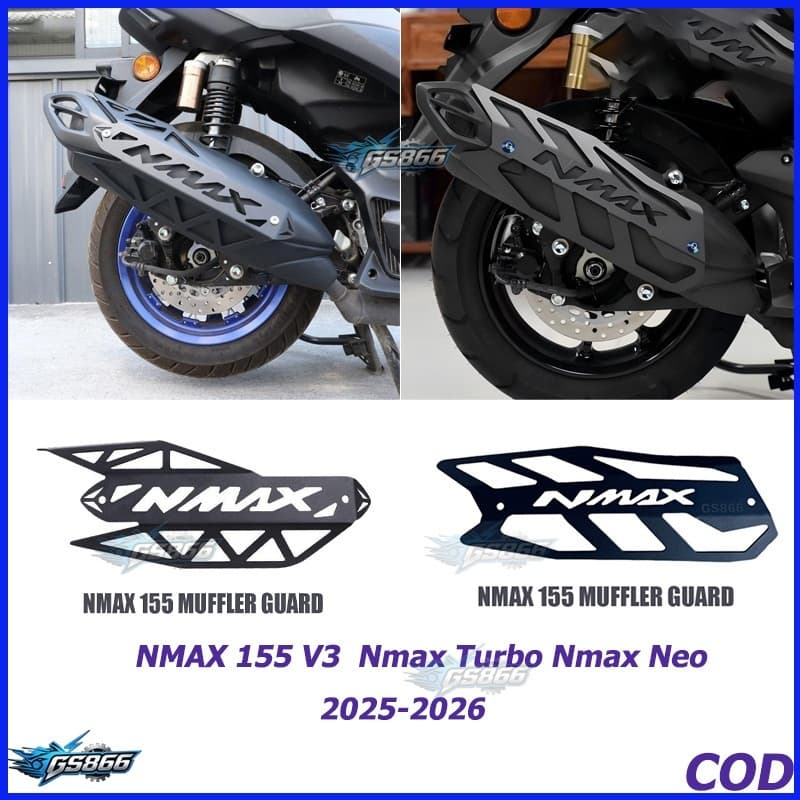 🔥COD🔥ใช้ได้ YAMAHA NMAX155  ดัดแปลงท่อไอเสียฝาครอบป้องกันป้องกันรอยขีดข่วนสแตนเลสอุปกรณ์ตกแต่งสําหรับ NMAX 155 Nmax Turbo Nmax Neo