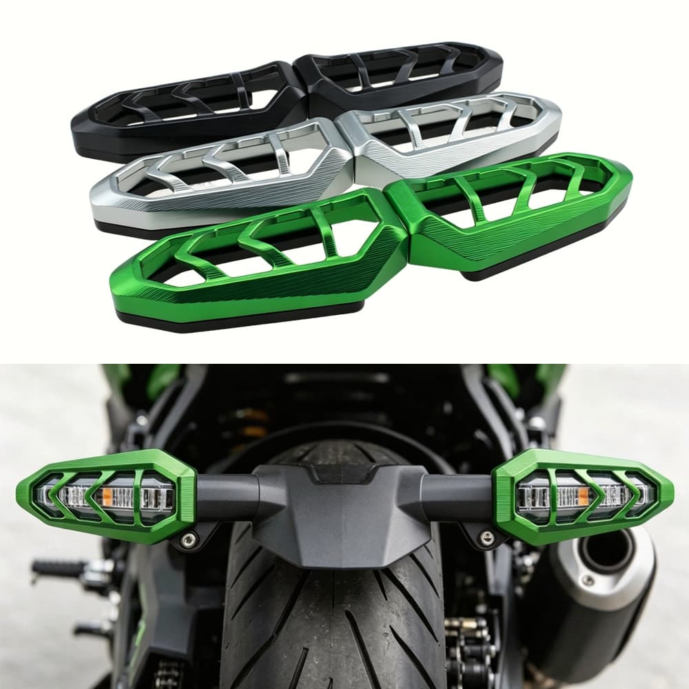 รถจักรยานยนต์ไฟเลี้ยว LED อลูมิเนียมป้องกันสําหรับ KAWASAKI Versys 650 650TL Versys1000 Versys-X 250 X300 อุปกรณ์เสริม