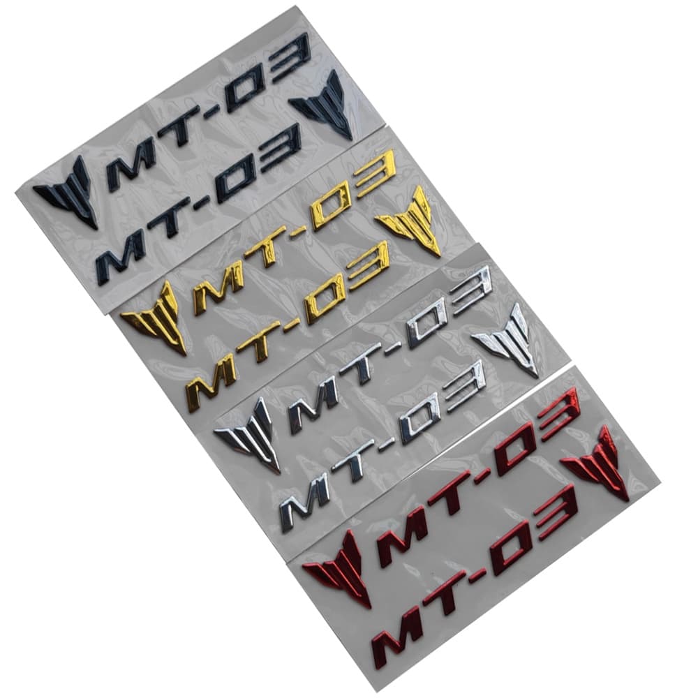 รถจักรยานยนต์ 3D ตราสัญลักษณ์ Decal ถังล้อสติกเกอร์นุ่มสะท้อนแสง Decal MT-03 สติกเกอร์สําหรับ Yamaha MT03 MT 03