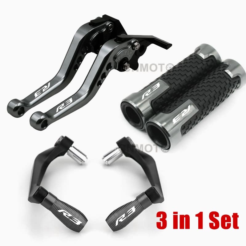 สําหรับ YAMAHA YZF-R3 R3 V2 2015-2022 ดัดแปลงคุณภาพสูง CNC อลูมิเนียม 6-stage ปรับคลัทช์เบรคคันโยกพร้อมแฮนด์ + คันโยกปกป้องชุด YZF R3