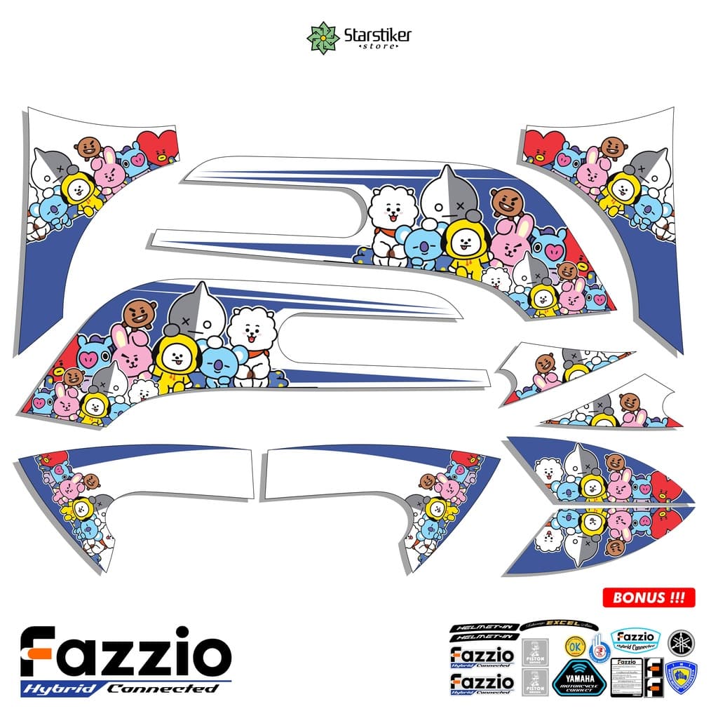 YAMAHA FAZIO STRIPING / เอกสาร / EMBLEM / สติ๊กเกอร์ / สติ๊กเกอร์ FAZZIO / SEMI BODY / LIST / BTS EDITION / BTS1