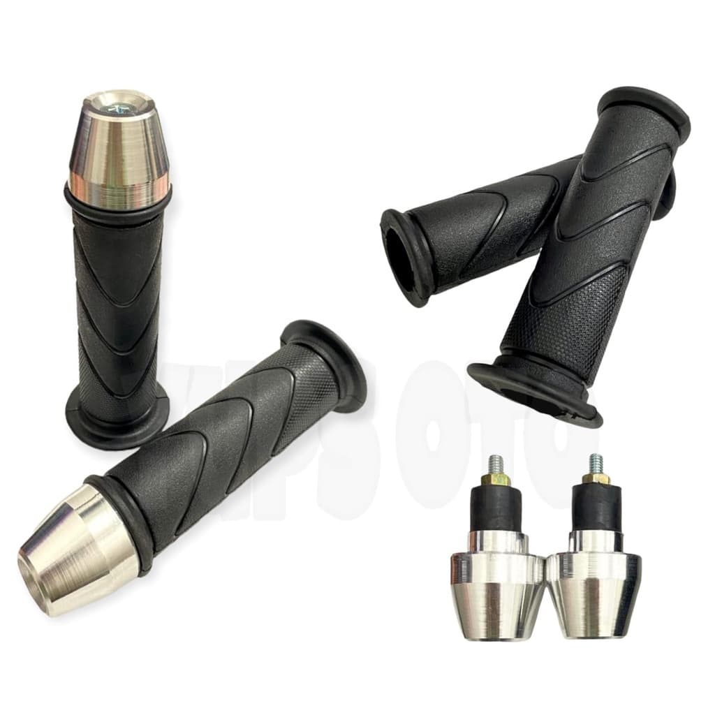 HONDA STANDARD MODEL HAND GRIP + CHROME STEERING BAR HANDGRIP มือสีดํา GRIP HAND FAT HANFAT GAS COVER HONDA UNIVERSAL Handfat ปลอกแฮนด์เดิม honda ฝาครอบแก๊ส + chrome revo vario scoopy genio Karisma Kharisma